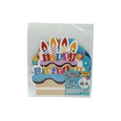 Happy Birthday Paper Swing Ornament Blue 2pc Set